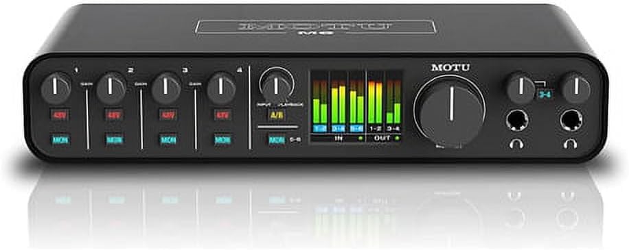 MOTU M6 6x4 USB-C Audio Interface with Studio-Quality Sound Bundle with Headphone, XLR Cables, and 6Ave Cleaning Kit