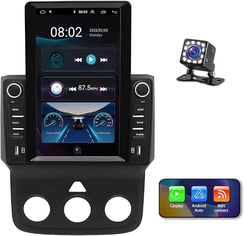 9.7 Inch Android 13 Car Stereo for Dodge RAM 1500 2500 3500 4500 5500 2013-2018 Radio Upgrade Touch Screen with Wireless Carplay Android Auto Backup Camera GPS SWC WiFi FM,2+32G