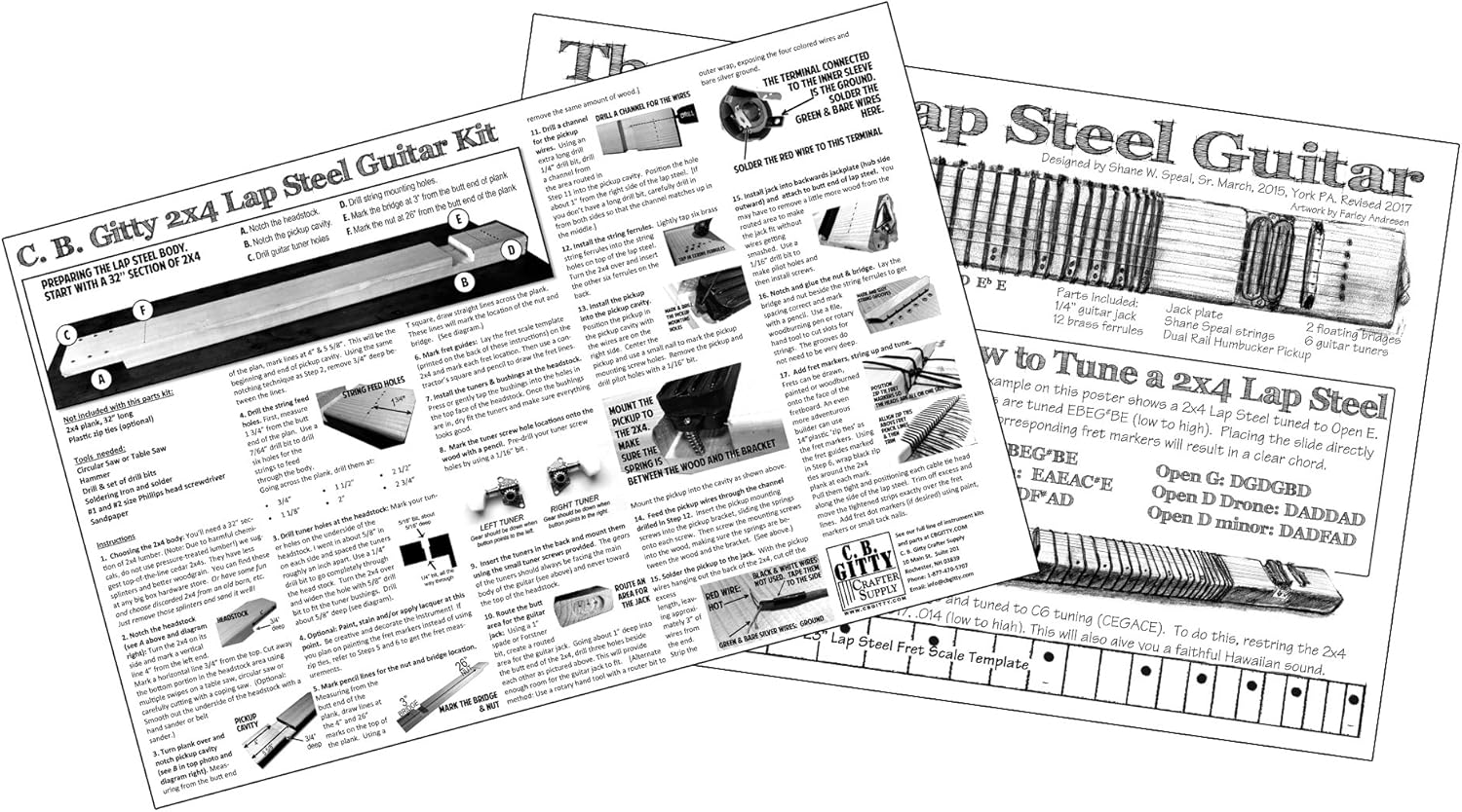 2x4 Lap Steel Guitar Kit - the DIY Slide Guitar - You supply the 2x4!
