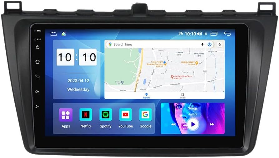 Android Car Stereo for Mazda 6 2008-2012,9 inch IPS Touchscreen with Upgrade Wireless CarPlay & Android Auto,WiFi/GPS,Support SWC and Subwoofer,8-Core 8G+256G