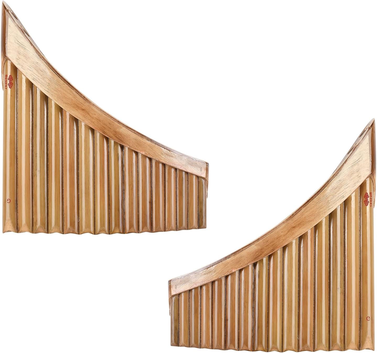 15 Pipes Brown Pan Flute for Key Chinese Traditional Musical Instrument Pan Pipes Woodwind Instrument Right or Left Ha