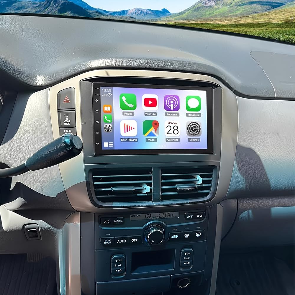 Double Din Car Stereo for Honda Pilot 2003-2006,7 inch Touch Screen Car Radio for Honda Pilot 2003-2006 w/Carplay Android Auto Head Unit GPS Navi Bluetooth MirrorLink FM WiFi SWC Backup Camera