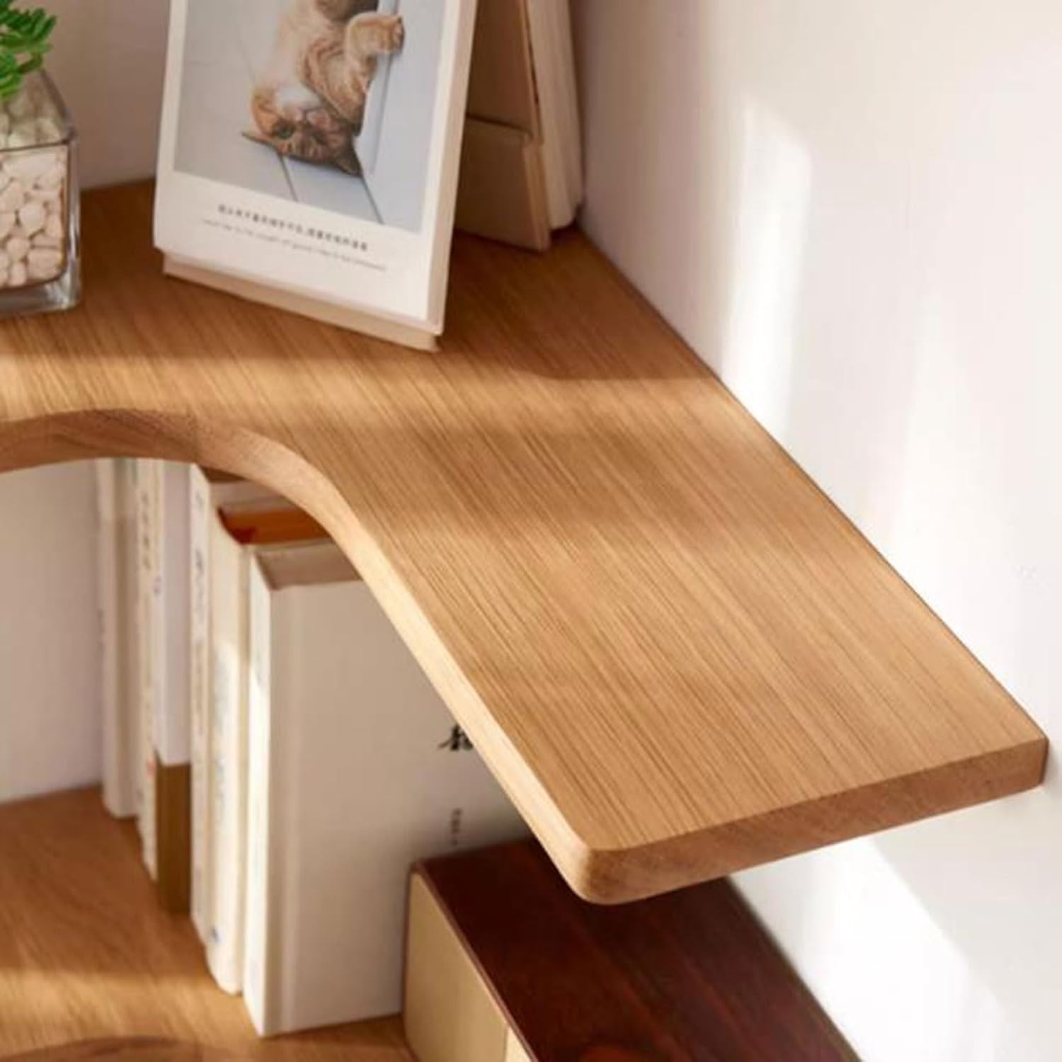 Floating Shelf Unit Solid Wood Corner Wall Mounted Set of 3, L Shape Wood Display Storage Wall Shelves Rack for Living Room, Bedroom, Office, Bathroom Kitchen & Decoration,Easy-to-Insta