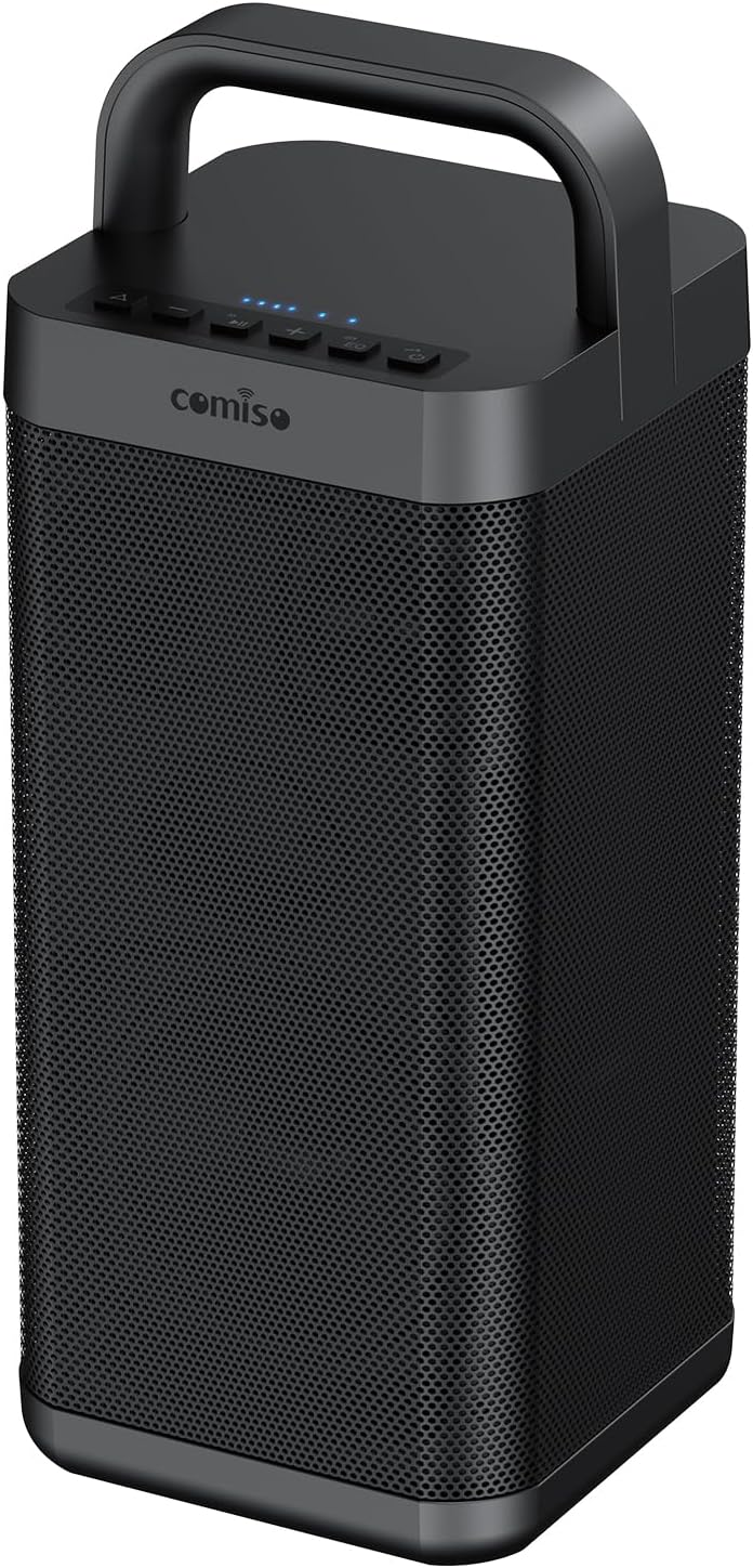 COMISO Portable Bluetooth Speaker with Deep Bass,150W Peak, IPX6 Waterproof Outdoor Speaker with 12H Playtime,Power Bank Function, Party Speaker with USB/AUX/Mic Inputs, Speakers for Home,Beach&Travel