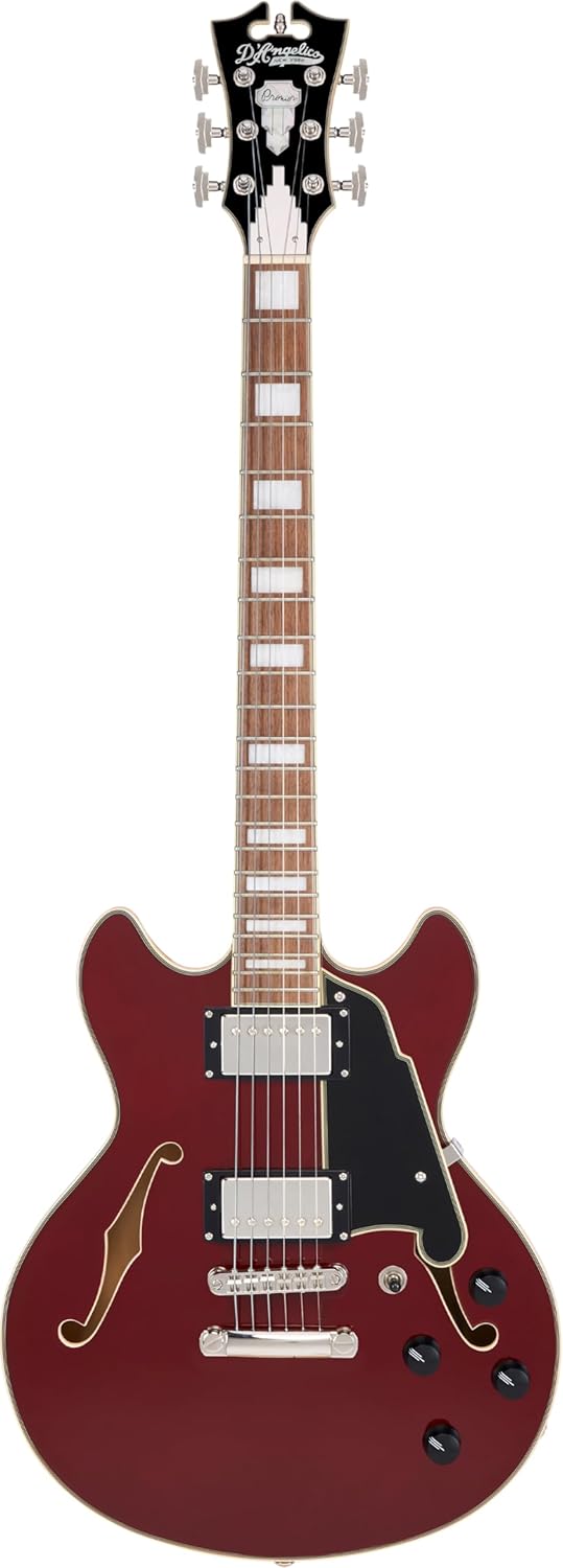 D'Angelico Premier Mini DC Electric Guitar - Burnt Red with Stopbar Tailpiece