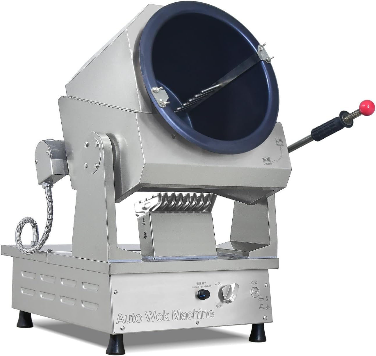 Commercial Automatic Cooker with water spray,Automatic 360° Stir Fry Cooker,Automatic Cooking Machine,Drum Type Stir Frying Machine,Auto Cooking Wok Fried Machine (Natural Gas, Countertop)