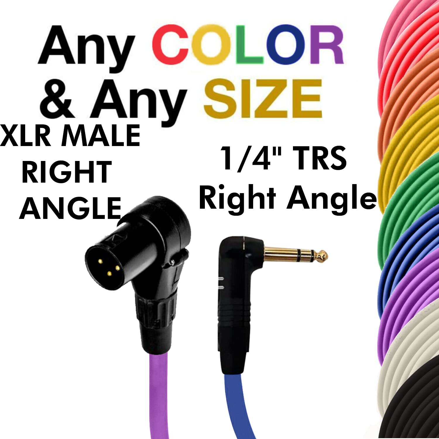 COLUBER CABLE Right Angle XLR Male to Right Angle 1/4