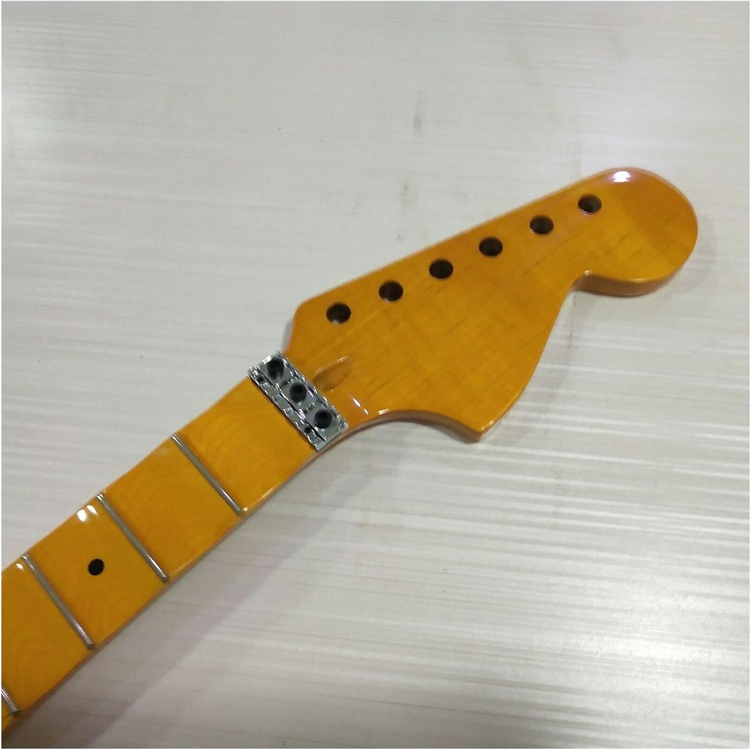 LYNLYN Yellow Maple Guitar Neck for Floyd Rose Nut, 22 Frets, 42mm Width, 25.5 inches Scale Length