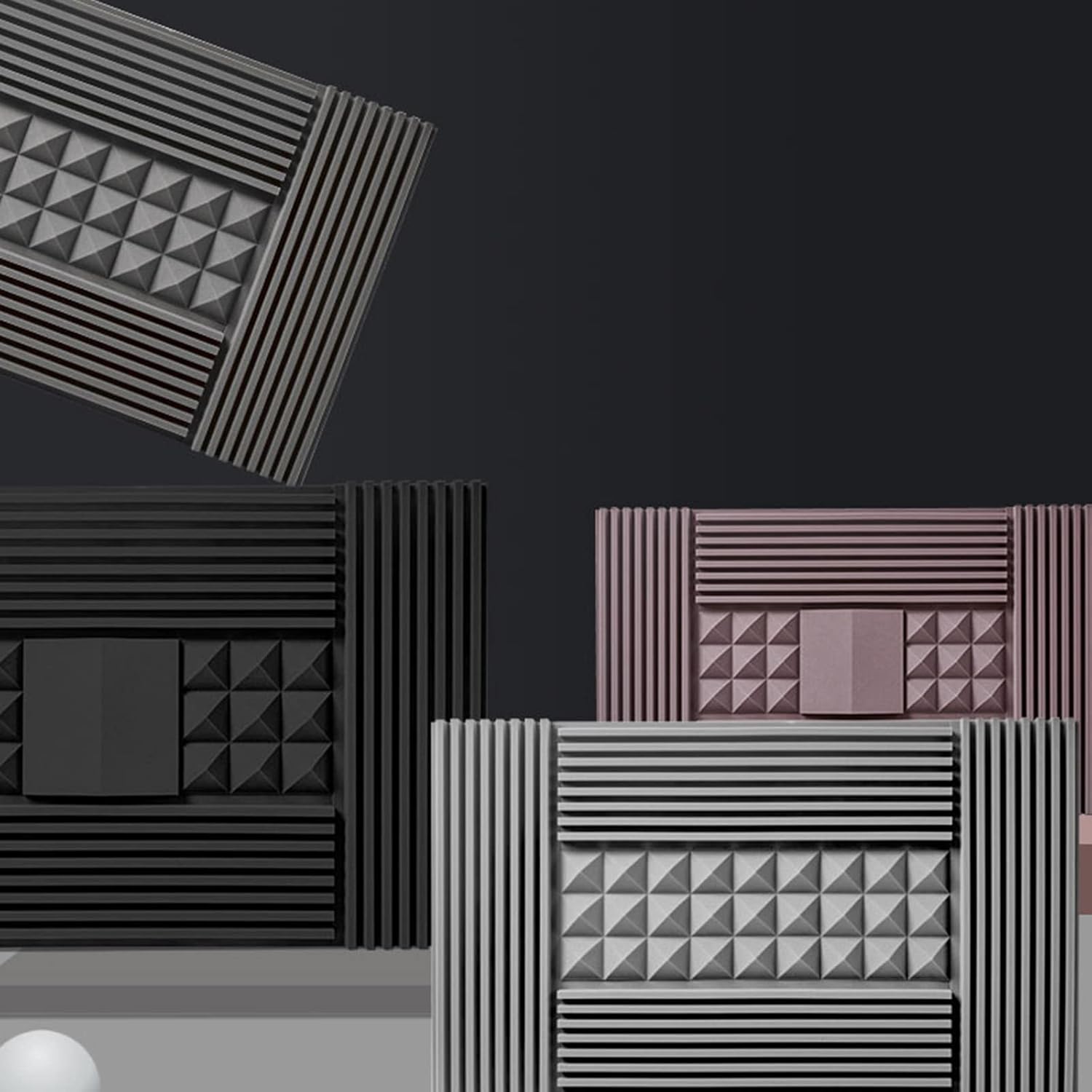 Soundproofing Foam Panels, Pyramid Acoustic Foam 7.5cm Thick Anti-inflammatory Sound Absor Foam Panels (#9 150 * 90 * 7.5cm) (#6 150 * 90 * 7.5CM)