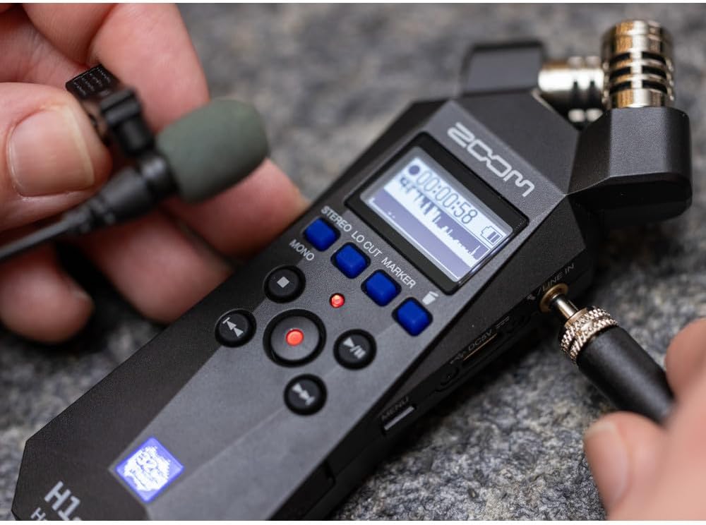 Zoom H1essential 2-Track 32-Bit Float Portable Audio Recorder with StreamEye Cans50 Professional Headphones, Lavalier GO Lav Mic, 5 AAA Batteries, USB-C to USB-C Cable and 32GB microSD Card