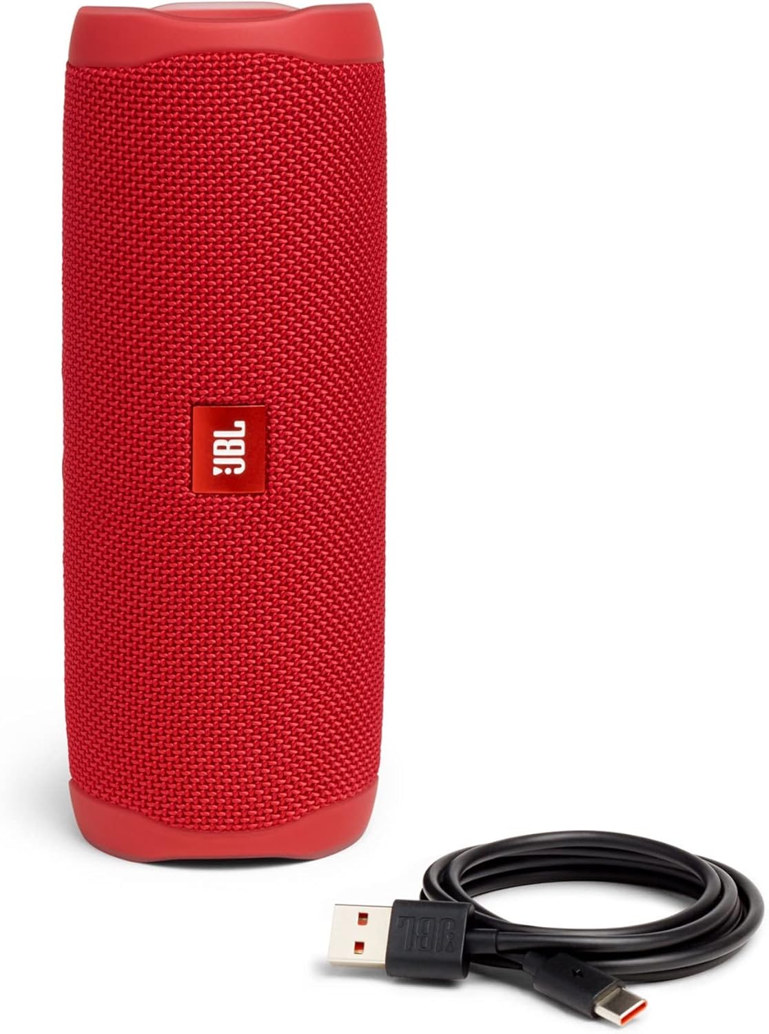 JBL Flip 5 Waterproof Portable Wireless Bluetooth Speaker Bundle with Deluxe CCI Silicone Protective Carrying Sleeve (Red) (Renewed)