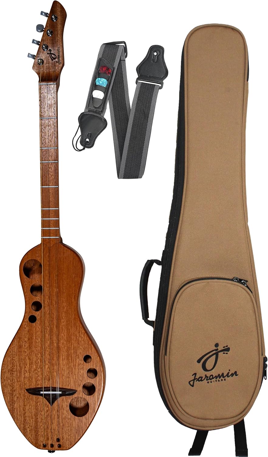 Boondocker D2 Dulcimer Guitar Sapele Mahogany Acoustic Bundle with Gig Bag and Strap