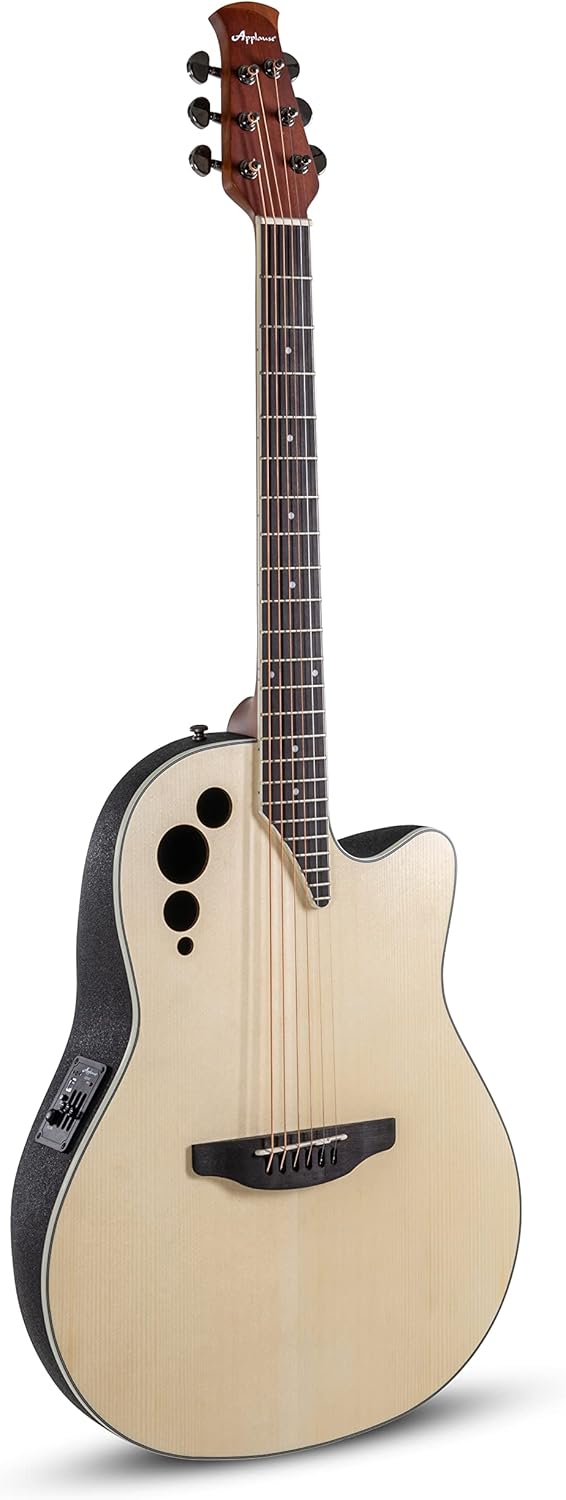 Applause AE44 Mid Cutaway Elite Acoustic Guitar Natural Satin AE44-4S