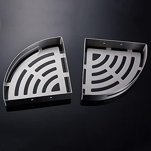 Exquisite Bathroom Shelves Shower Caddy Stainless Steel Bathroom Corner Shelf, Brushed Nickel Wall Mount Triangle Shower Caddy Rack, Bath Accessories Bathroom Shelf Storage (Color : Double)