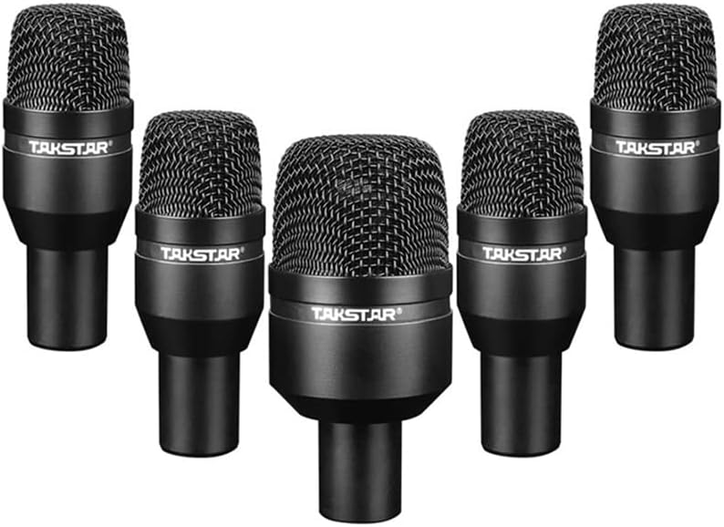 TAKSTAR Drum Microphone Kit, 7 Piece Drum Instrument Mic for Performing and Recording - Professional Condenser Mic for Kick, Snare, Rack Toms, Floor Toms, and Congas