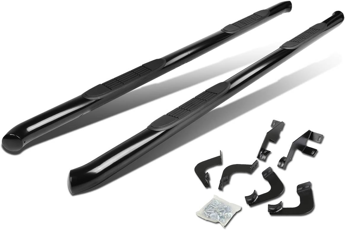 DNAMotoring STEPB-3-042-BK Stainless Steel Side Step Nerf Bar Running Board,Black