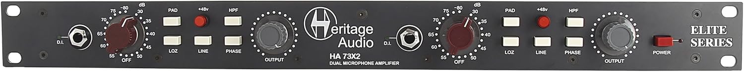 Heritage Audio ha73x2 elite series dual channel full rack mic preamp