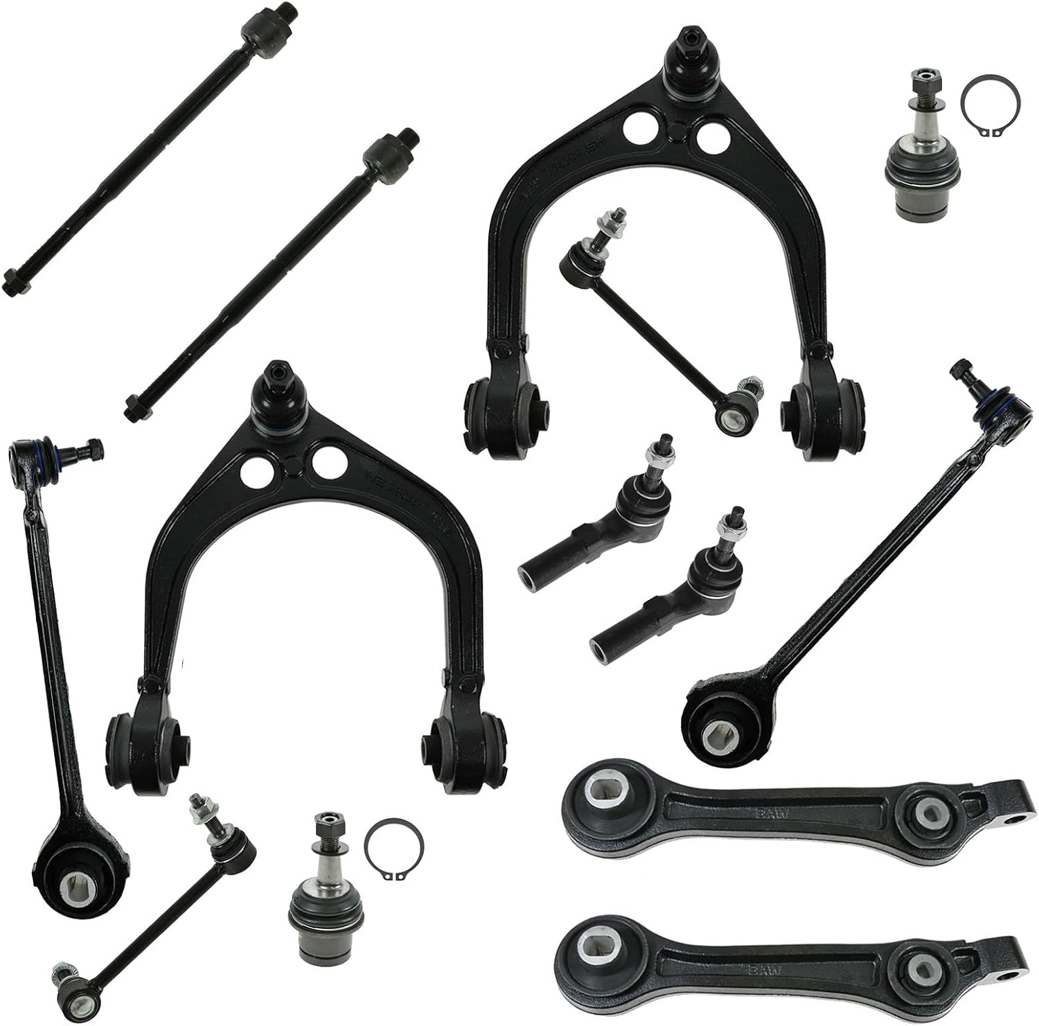 TRQ Front Steering & Suspension Kit Ball Joint Control Arm Control Arm with Ball Joint Sway Bar Stabilizer Link Tie Rod Compatible with Chrysler Dodge