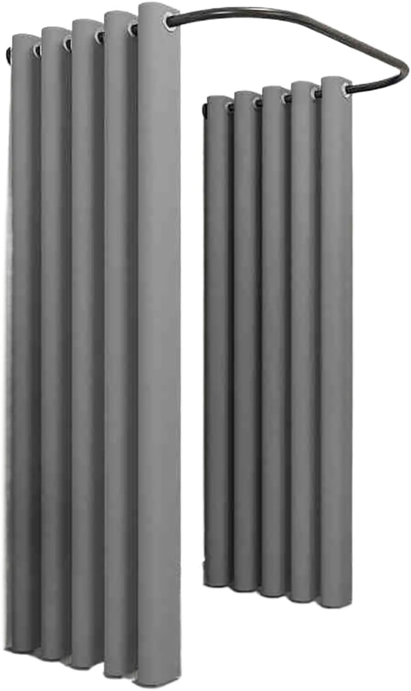 Wall Mount Temporary Fitting Room U-Shaped Portable Changing Room Privacy Protection for Mall Show Backstage(Grey,80cm/31.5inch)