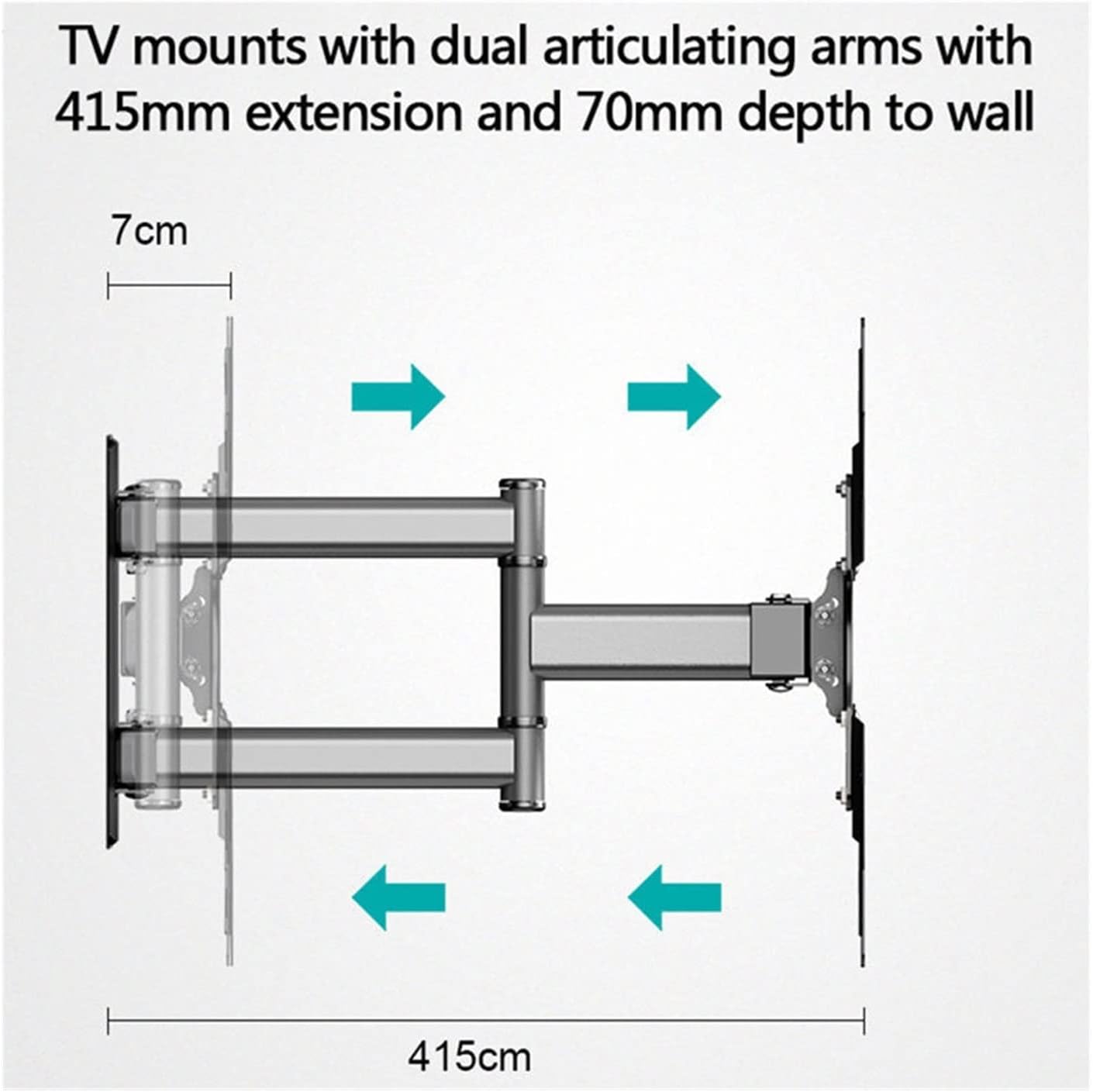 TV Wall Mount Bracket for 26 50 Inch LCD Flat Screen 90° Swivel Supports Up to 40kg Easy in Tion Adjustable Tilt Universal Compatibility
