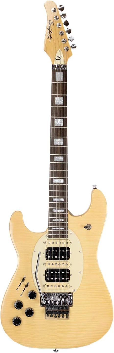 Sawtooth 6 String Solid-Body Electric Guitar, Left-Handed Natural Flame (ST-ES-LH-HYBRID-FL-NFM)