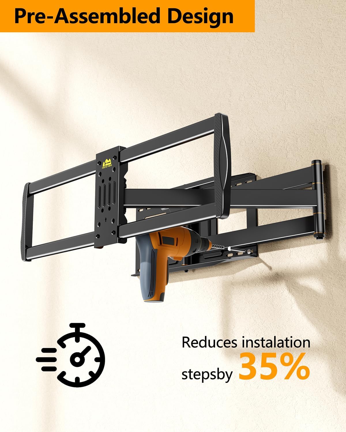 FORGING MOUNT 43–110 inch Long Arm Full Motion TV Wall Mount Holds 176 lbs, VESA 900x600mm, 42.8″ Long Extension for Screen Centered on Living Room,Heavy Duty TV Mount, Tilt, Fits 12″/16″/24″ Studs,