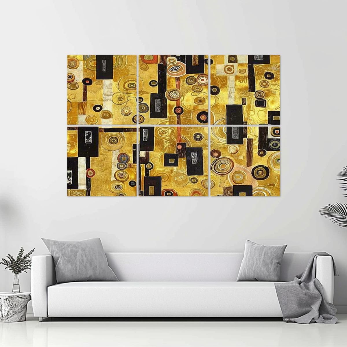 6 Pack Art Acoustic Panels seamless geometric black white Soundproof Wall Panels, 48