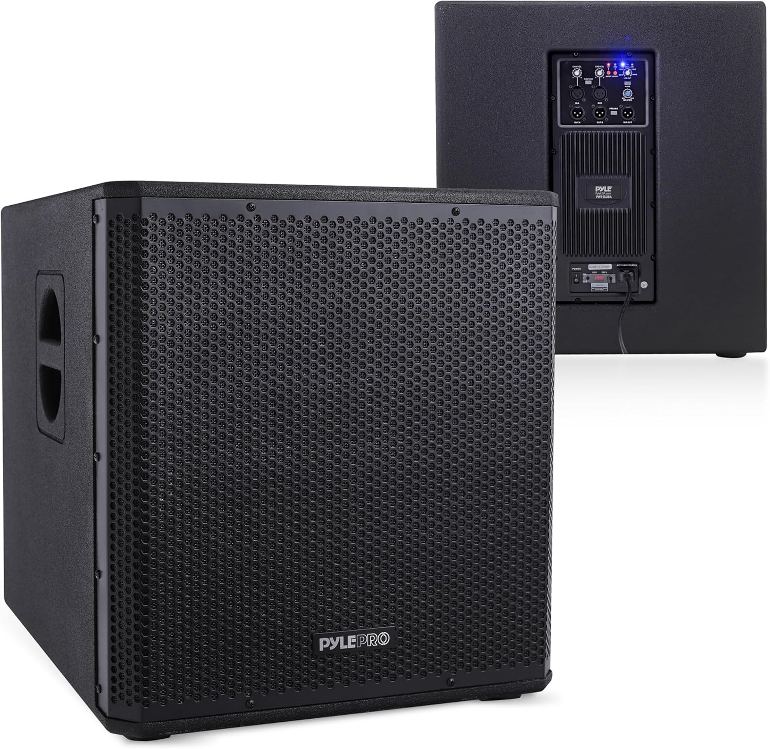 Pyle 3000 Watts Box Subwoofer Speaker - Active Powered 18” inch Woofer, Loud Bass, with DSP Digital Signal Processor for Home Theater System, Pro DJ Sound, Pole Mount Socket and Carrying Handles