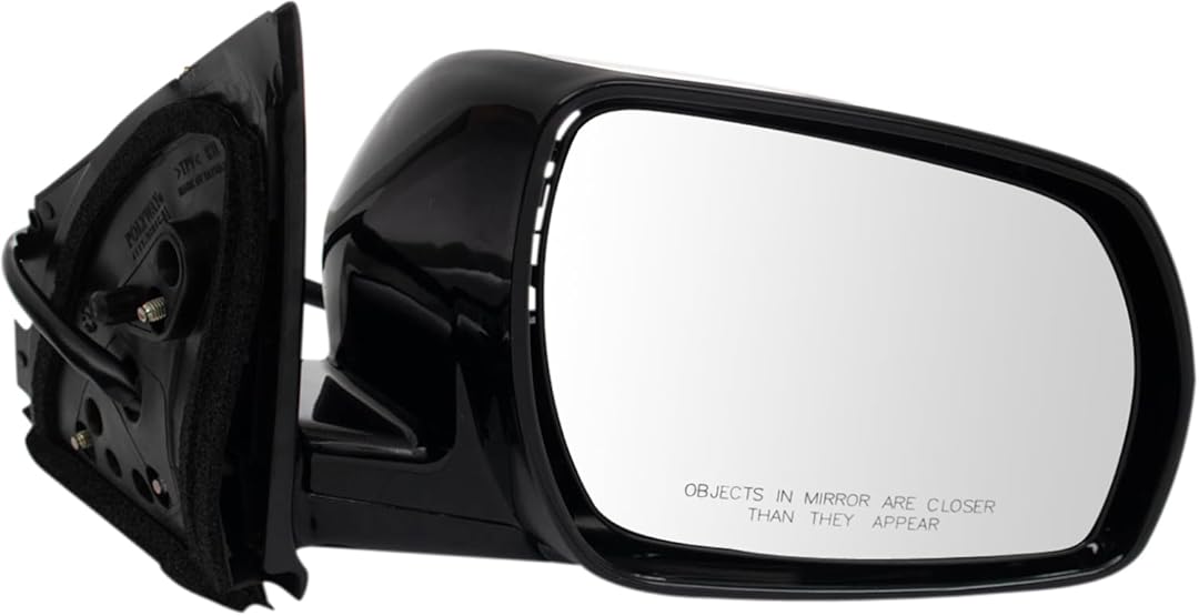 TRQ Passenger Side Power Mirror with Memory Smooth Black Paint to Match Compatible with 2005-2007 Nissan Murano NI1321179