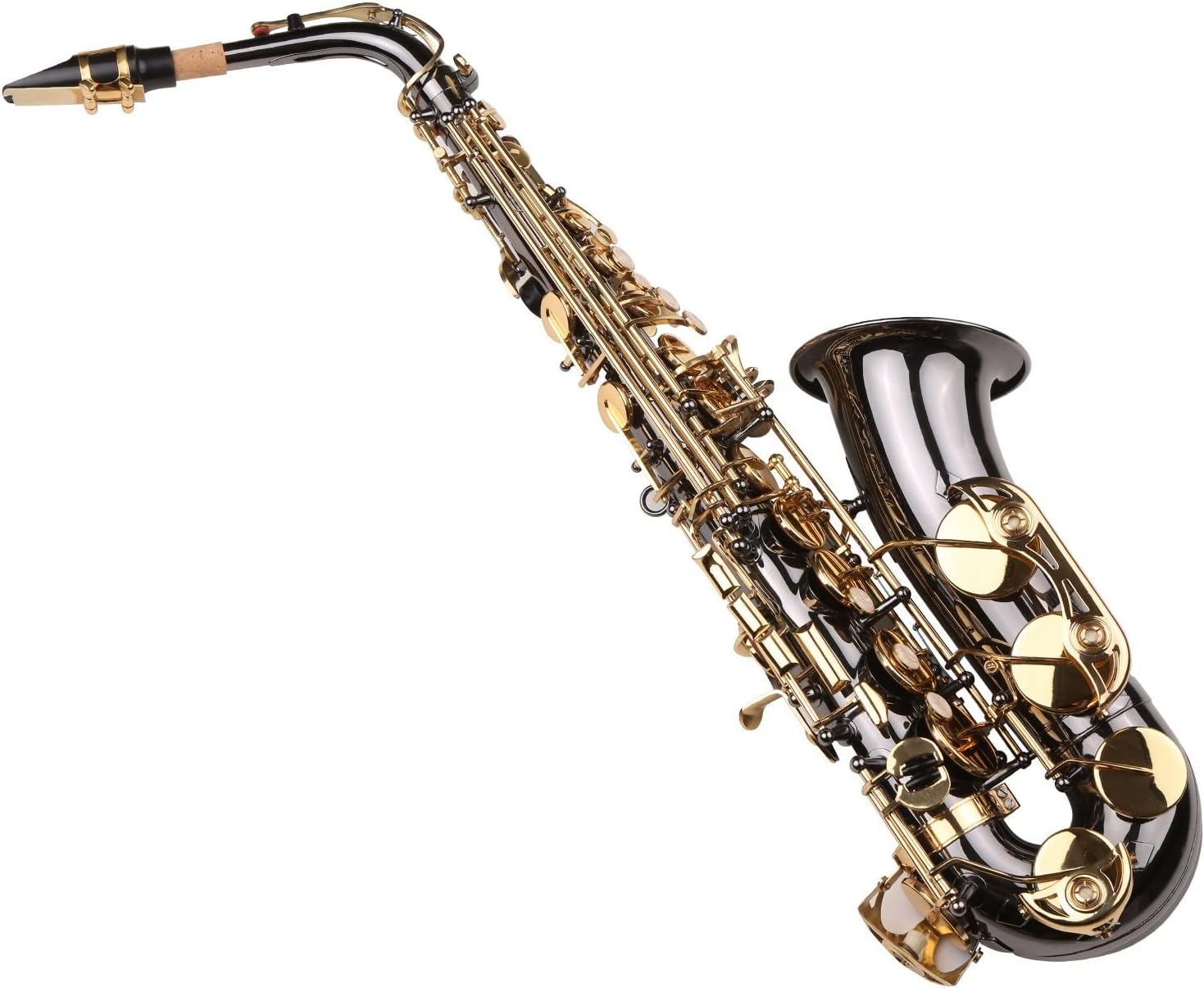 E-Flat Saxophone Brass Lacquer Gold EB Alto Nickel-Plated Brass Body Woodwind Instrument
