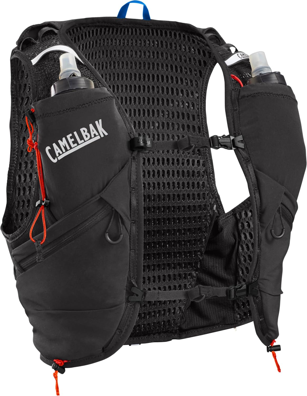 CamelBak Apex Pro Run Endrance Racing Vest with RECCO Technology - Soft Flask Hydration and Trekking Pole Quiver - 4 Sizes, Large - Black