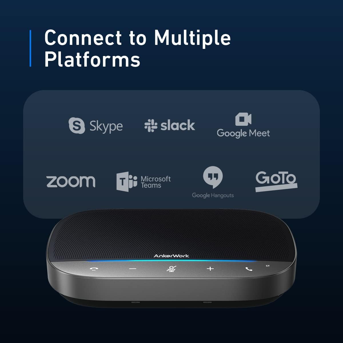 AnkerWork SR500 By Anker Conference Speaker and Microphone with Deep Learning, 8 Mics, 48 kHz, Connect 5 Speakerphones in Daisy Chain, AI Noise Cancellation, Pickup in Conference Rooms Up to 45 People