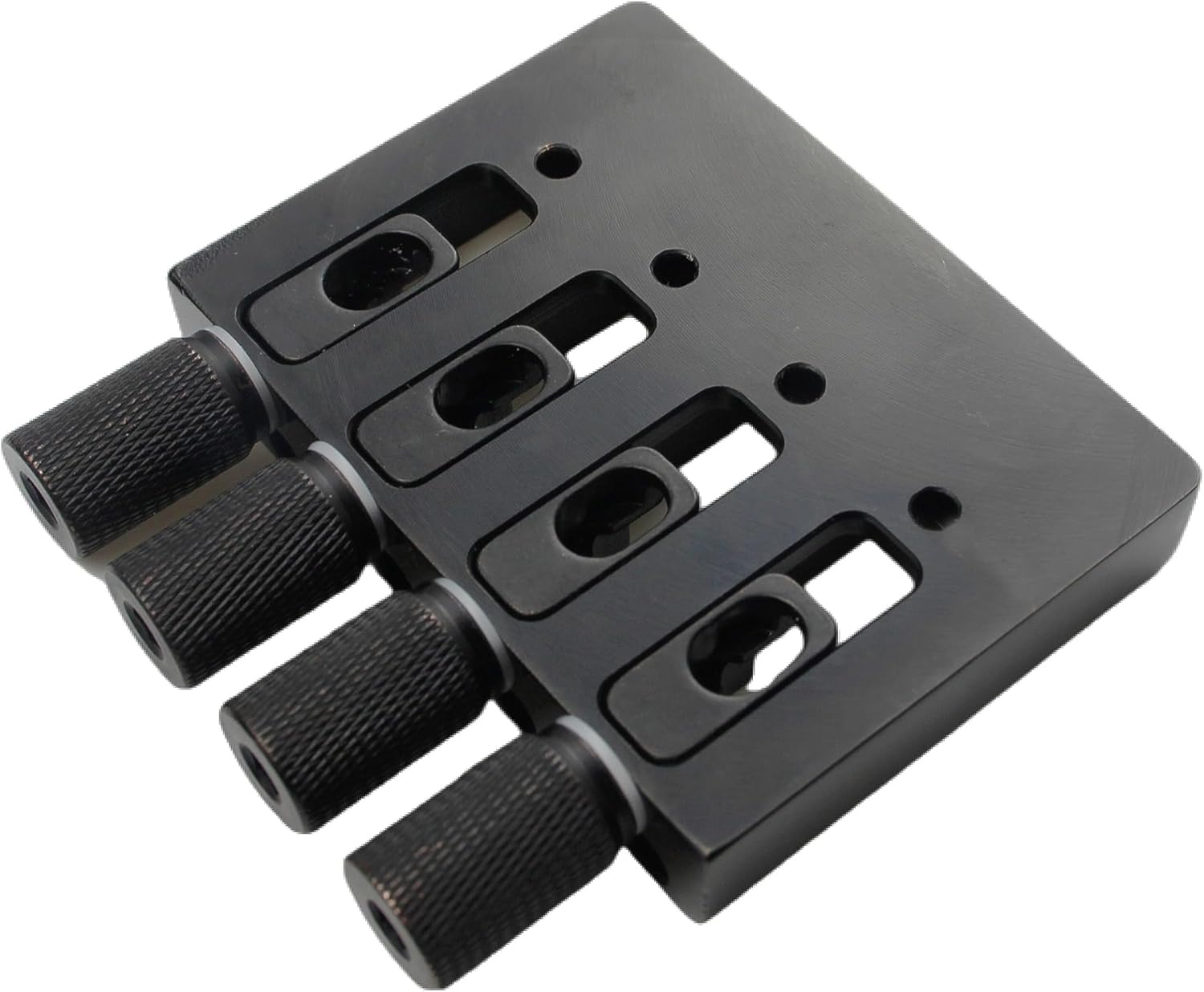 Guyker 4 String Headless Bass Bridge and Bridge String Lock, Slightly Adjustable String Spacing Base CNC Processing, WB004, Black