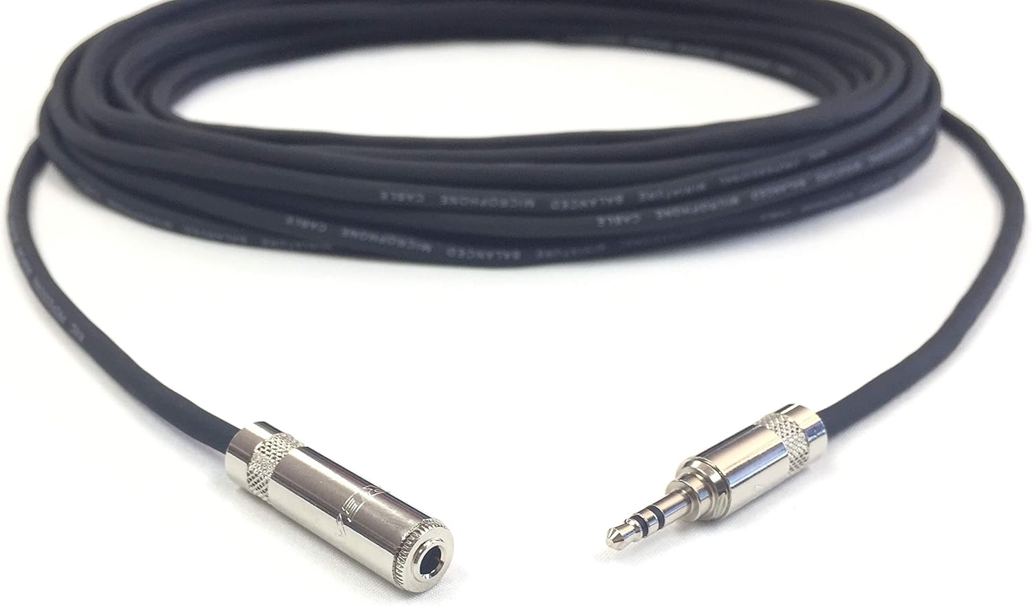 100 Foot Pro Audio 1/8 inch (3.5mm) Male REAN NYS231L TRS to 1/8 inch (3.5mm) Female REAN NYS240 TRS Balanced Extension Cable by Custom Cable Connection