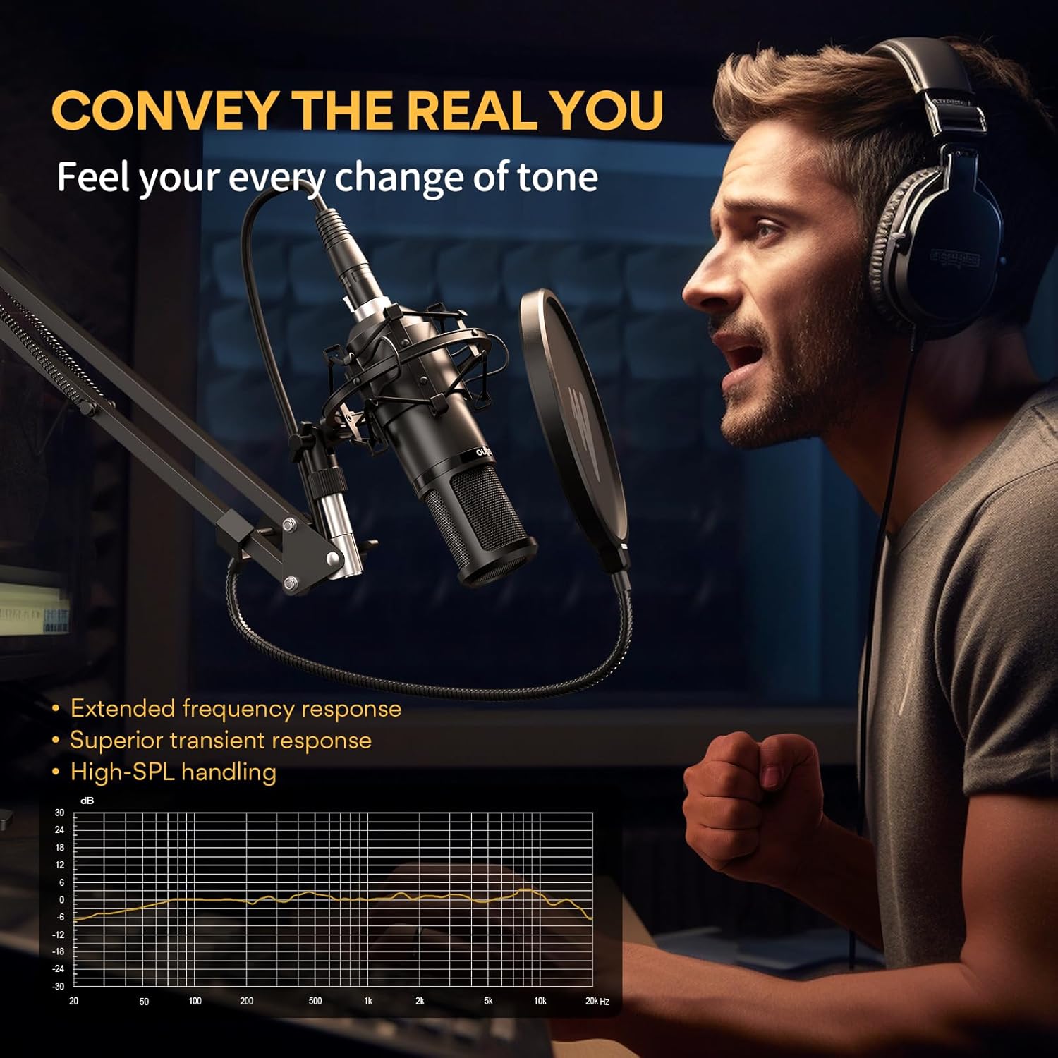 MAONO XLR Condenser Podcast Microphone PM320S with XLR/USB Dynamic Gaming Microphone PD200X for Streaming, Recording, Singing, Voice-Over, Vocal, Home-Studio, YouTube, Skype, Twitch