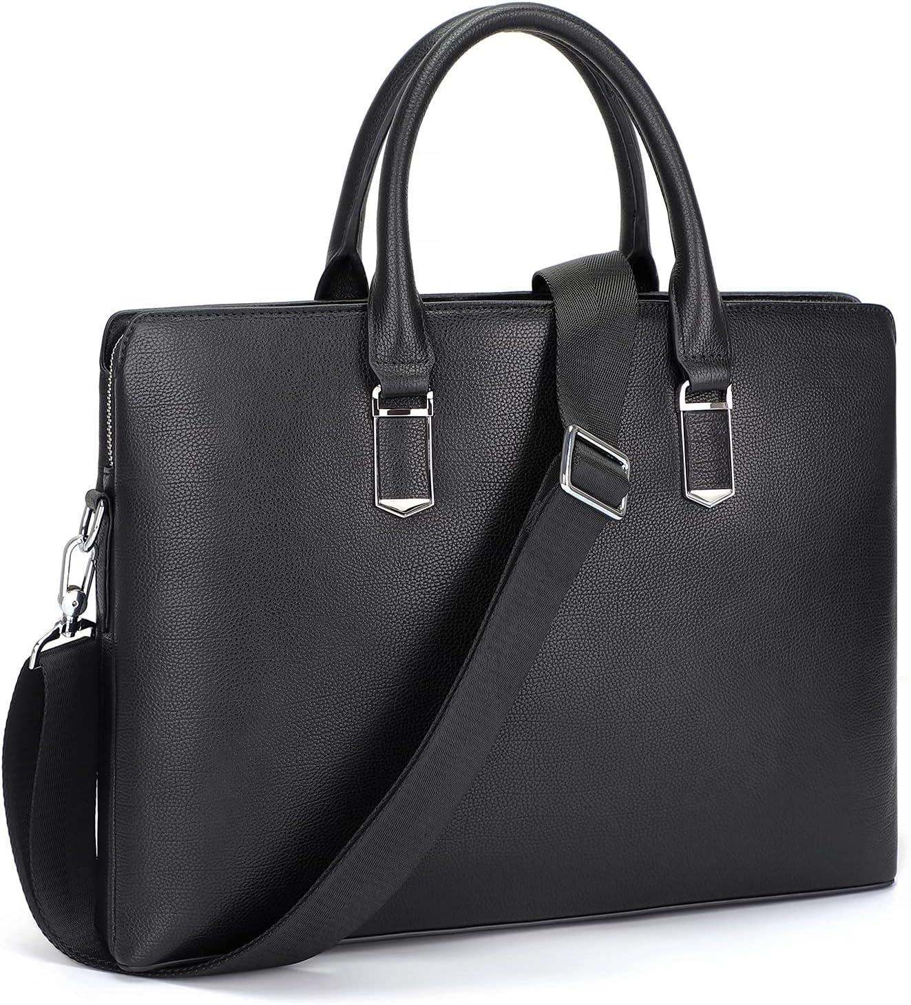 Augus Leather Briefcase Messenger Laptop Bag for Men Women 14-15.6 inch Water Resistant Anti Theft Durable for Work Travel