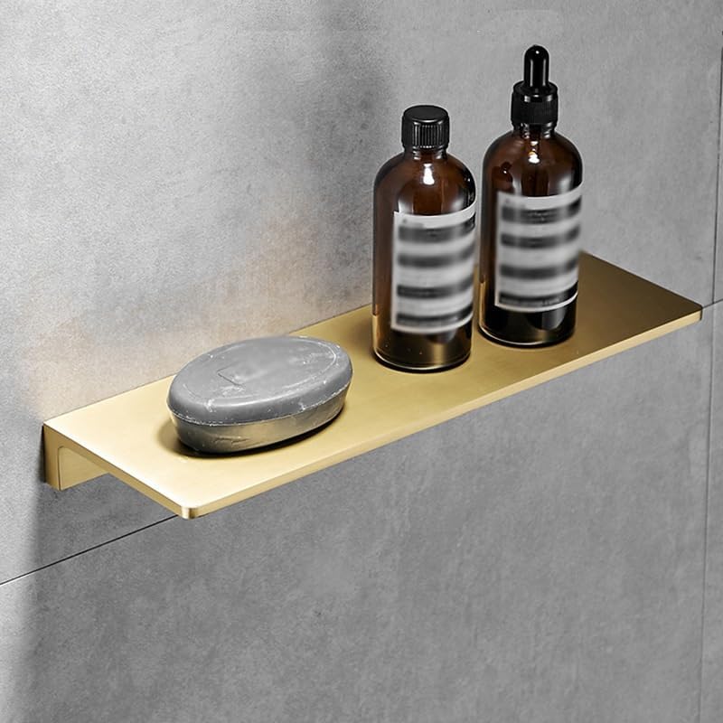 VIDI Brushed Brass Bathroom Storage Rack, Corner, Wall Mounted