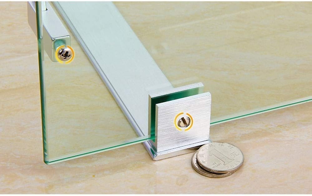 Aluminum Glass Corner Shelf Wall Mount Bathroom Storage with 3 Tier Shower Caddy Multifunctional Bath Basket for Bathroom Silver Sand Sprayed Finish(28Cm)