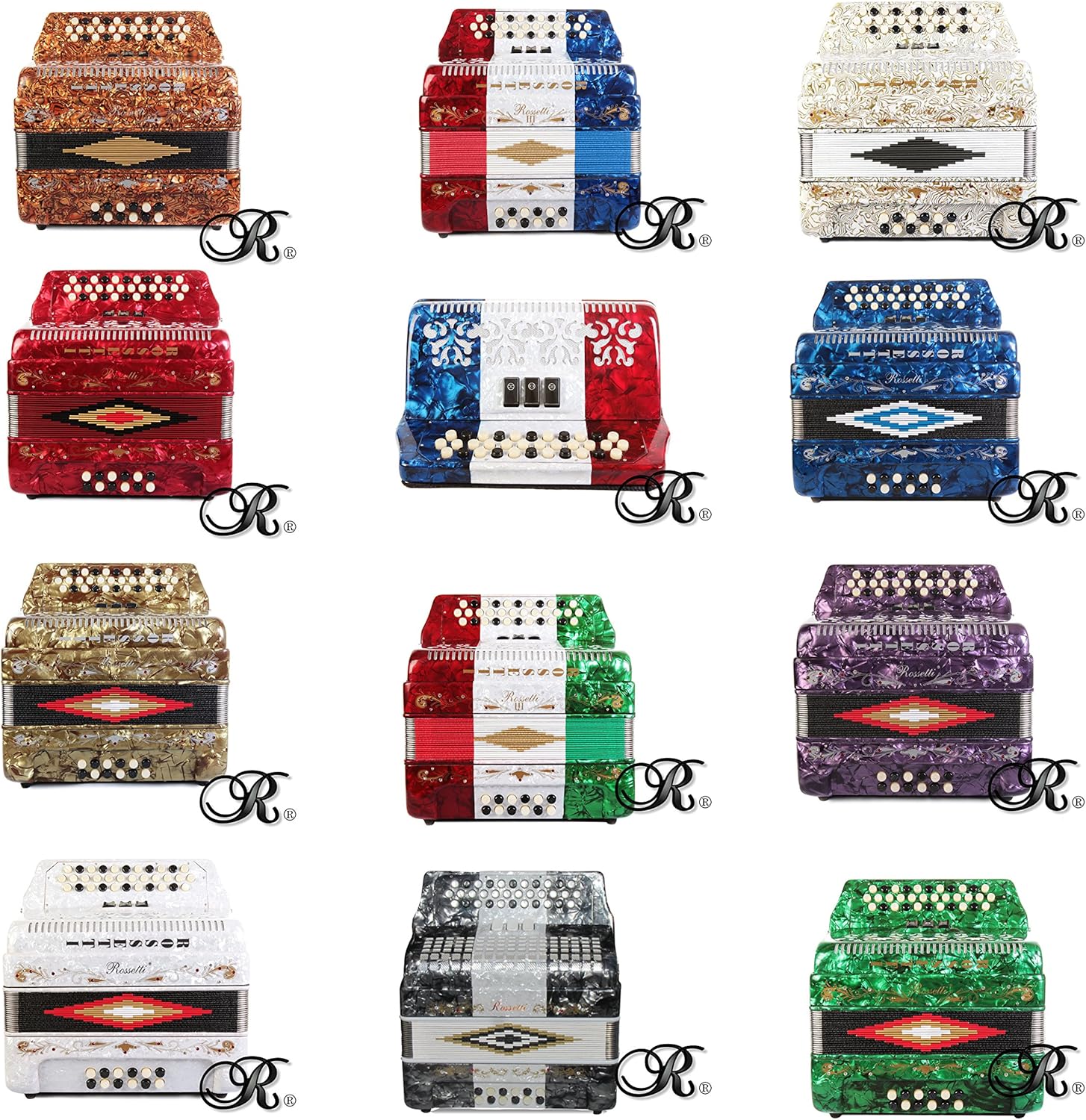 Rossetti, 34-Key Accordion (ROS3412-GCF-BK)