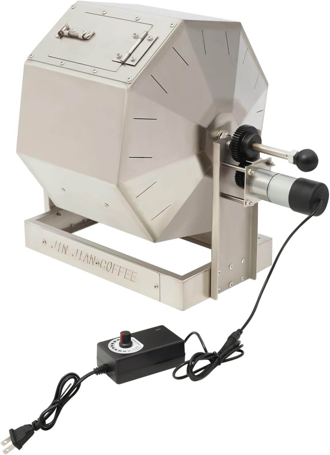 Coffee Bean Roaster with Speed Controller, 14.5L Gas Burner Drum Type Coffee Roaster Machine, Stainless Steel Automatic Rotary Roasting Machine for Commercial and Home Use