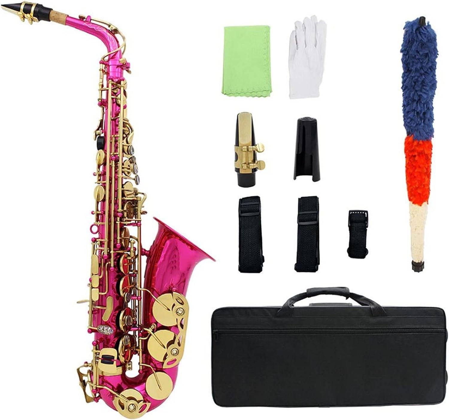 EB Alto Saxophone Carved Woodwind Instrument Abalone Shell Brass Sax with Parts