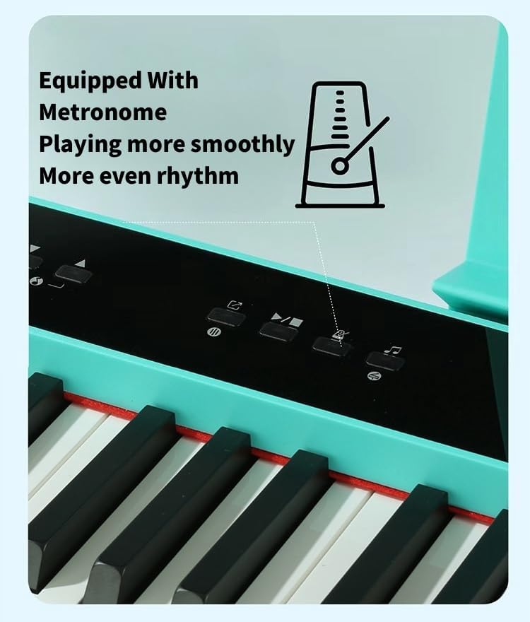 LANDTOM Intelligent 88-Key Heavy Hammer Amoy Series Digital Piano A100 Portable Electric Piano for Children Beginners and Professionals to Play Home and Outdoors (Piano, Blue)