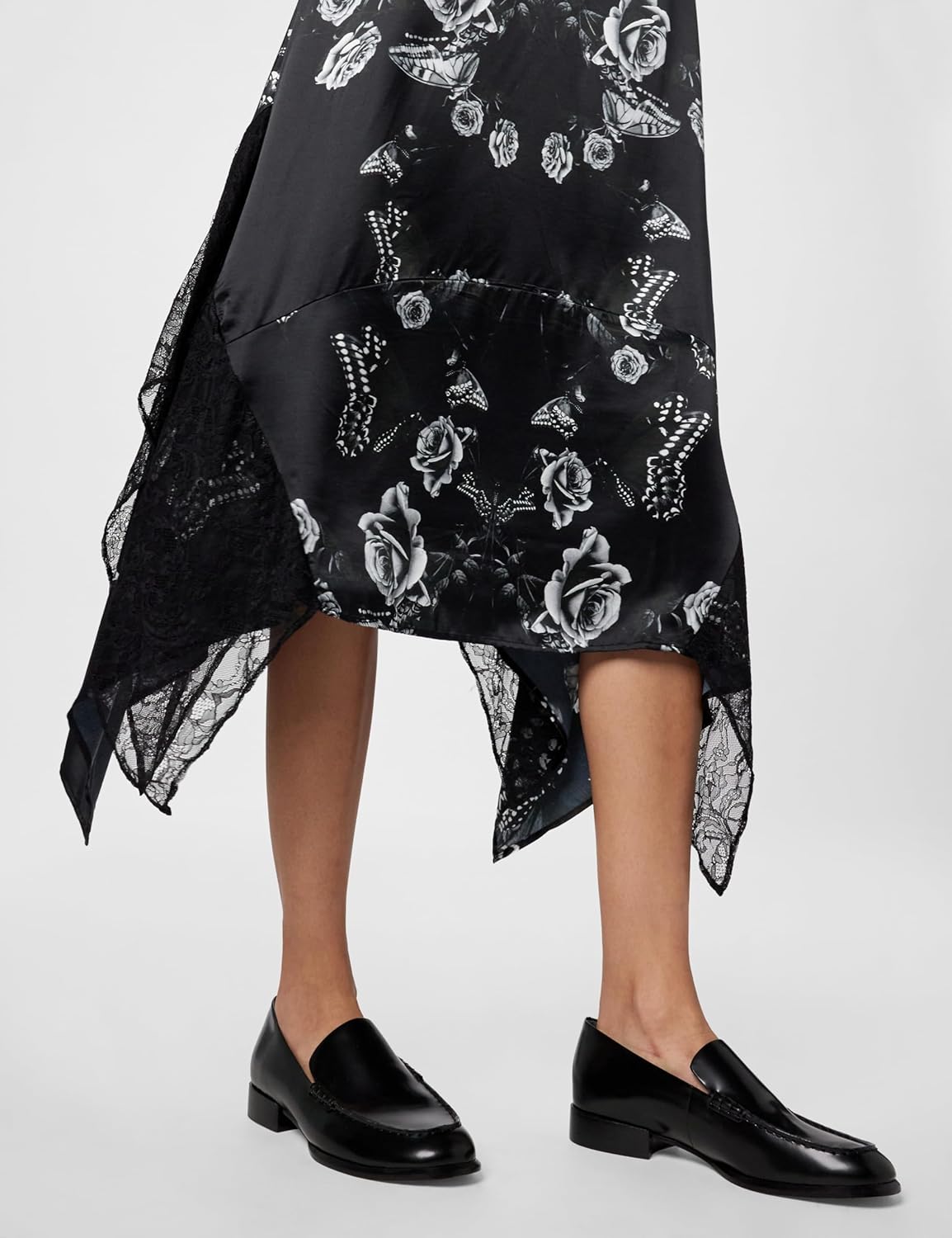 AllSaints Women's Gian Lace Trim Asymmetric Maxi Dress