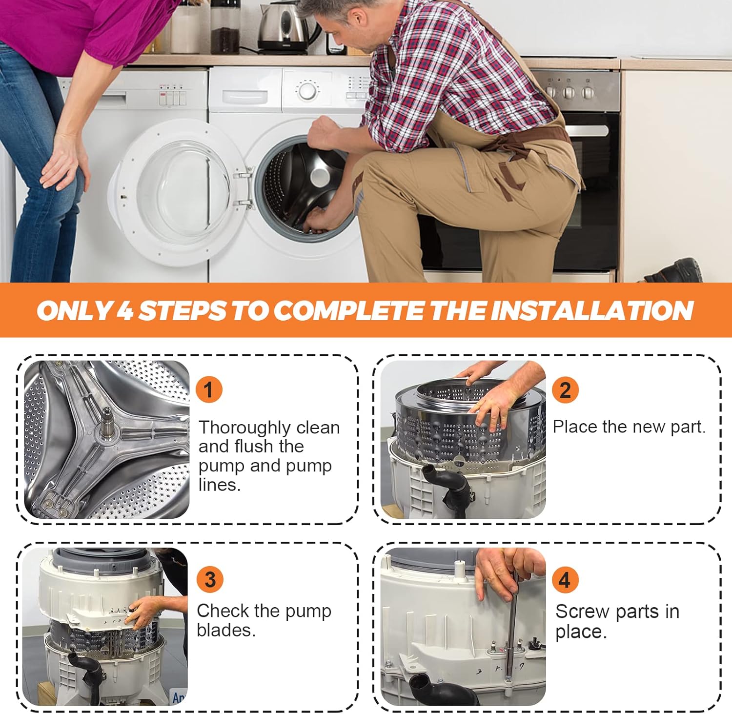 【UPGRADED】4434ER0002H 4434ER0002D 4434ER0002A Rear Drum Spider by Beaquicy-replace the AP5592038 lg spider washer spinner support on the wm2455hg,wm2050cw,wm2487hwm,WM3050cw wm3470hva,wm3875,etc