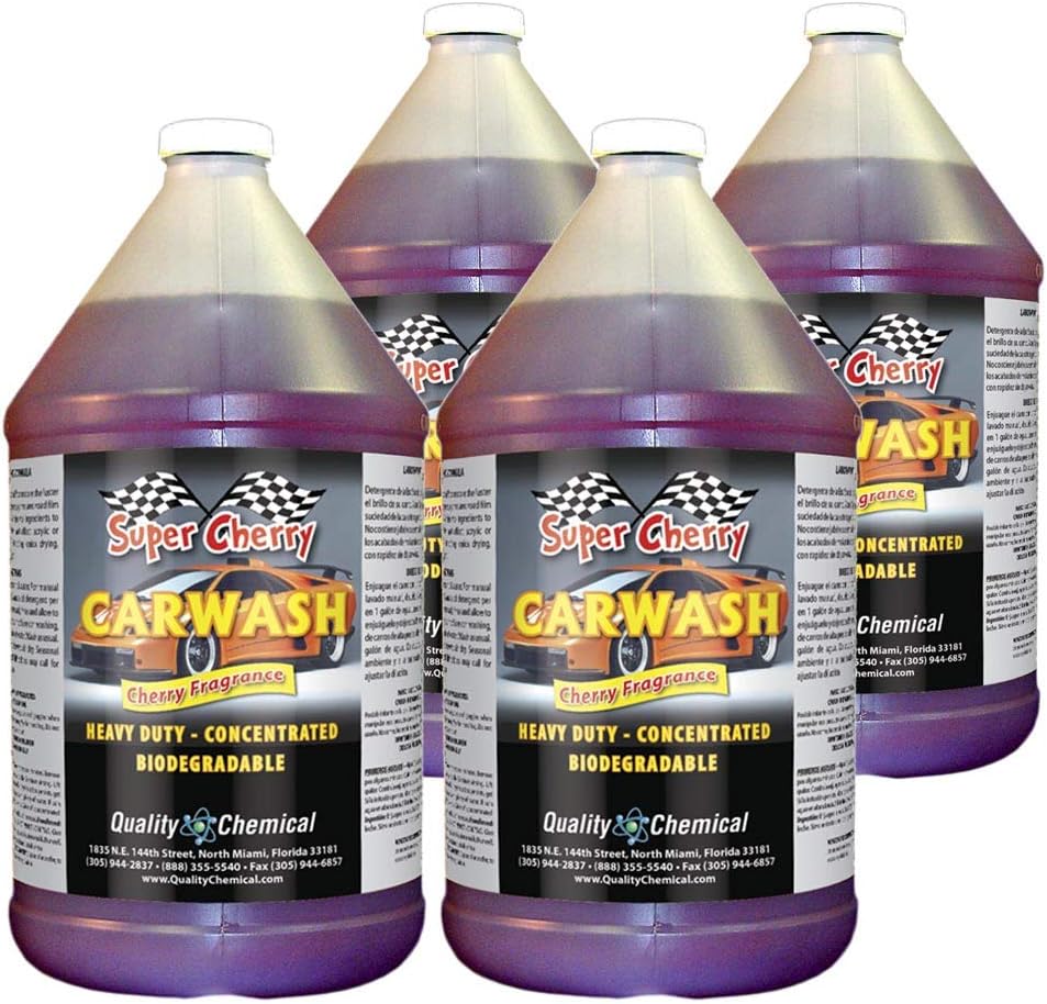Quality Chemical Super Cherry Carwash - A highly concentrated, super foaming, auto wash.-4 gallon case