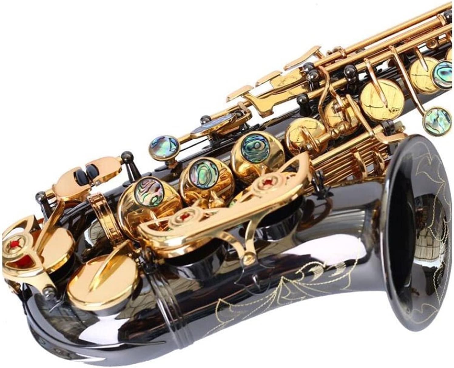 Brass Black Nickel Gold Key Carve Pattern Bb Bend Althorn Soprano Saxophone Abalone Button Buttons Wind Instrument with Case Student Saxophone