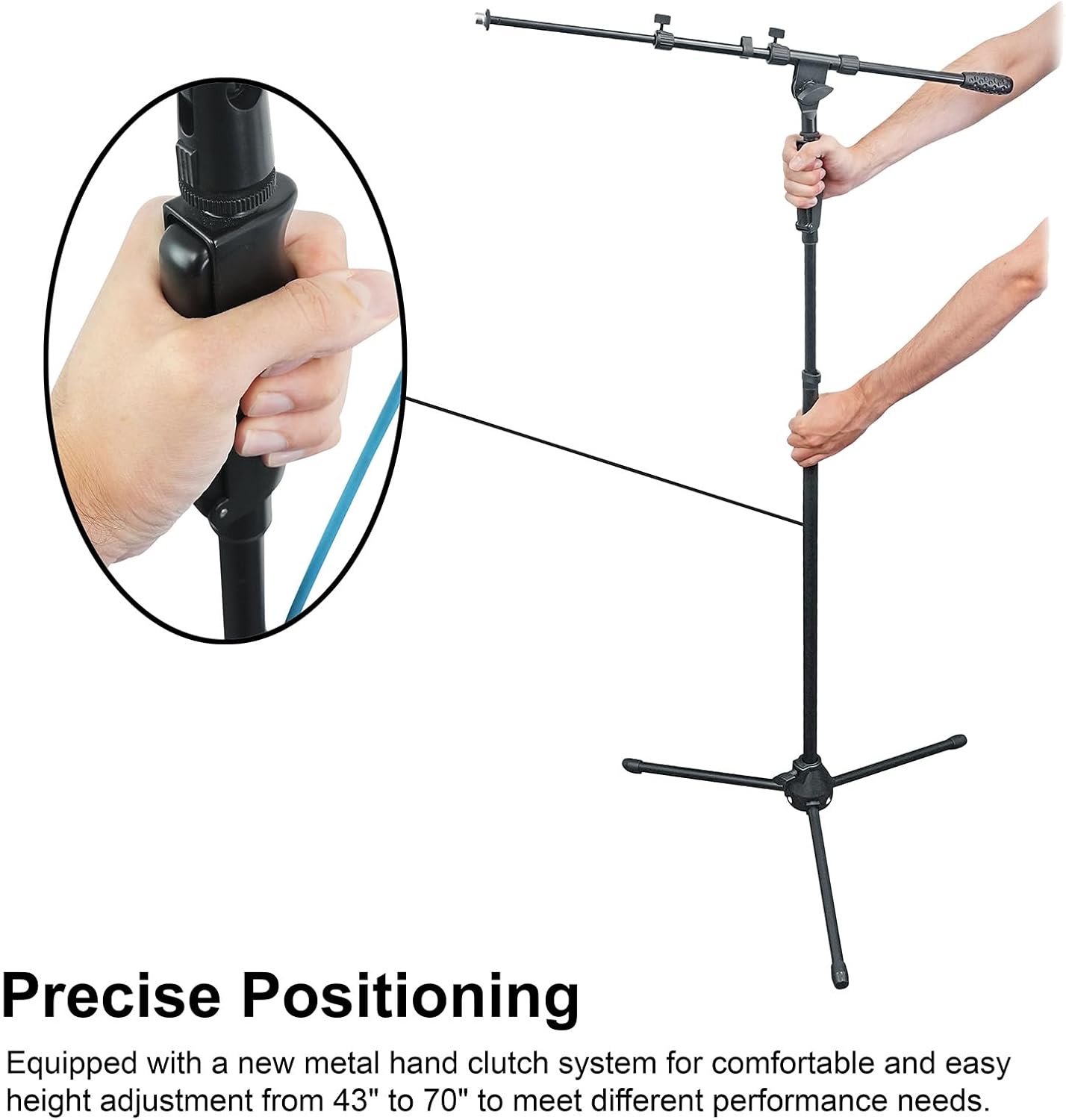 Rockville PRO-D7 Kit Bundle: 7-Piece Drum Microphone Set with Bass, Snare, and Overhead Condenser Mics, (2) RVMIC3 V2 Tripod Boom Stands, (2) Kick Drum Amp Mic Stands with Round Base, 5-Items