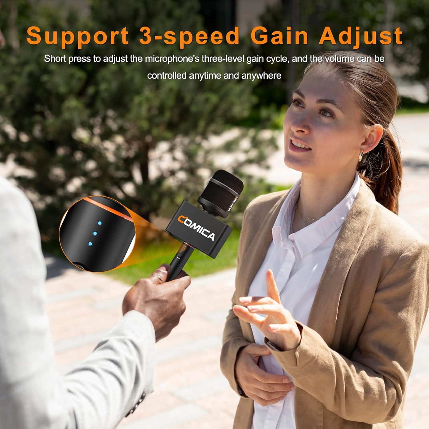 COMICA Revo S Wireless Handheld Microphone for iPhone 15 16, USB C Interview Mic with 48kHz/24bit Recording, 15H Battery Life, Ideal for Content Creators/Reporter/Street Interviews/Podcasting