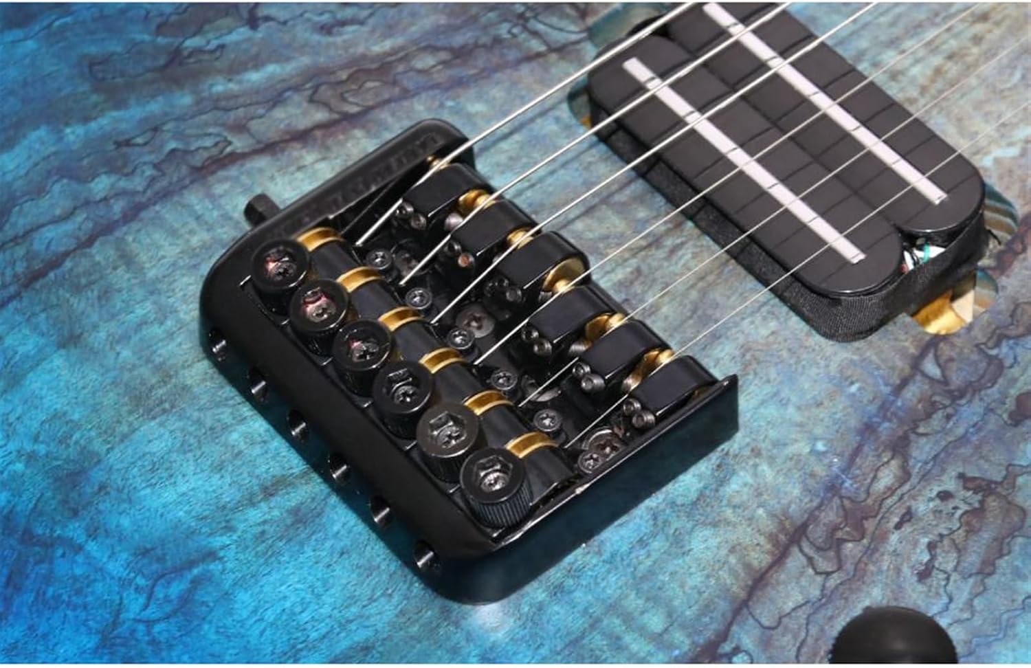 VENEKA Headless Electric Guitar 24-Fret Headless Electric Guitar Ash Wood Body Maple Fretboard with HH Pickups