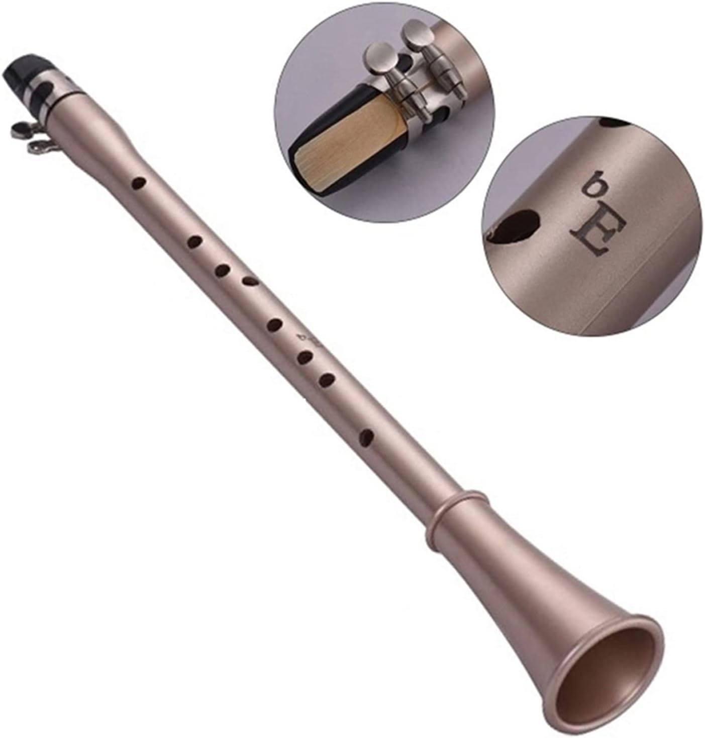 KESHUO Pocket Saxophone Mini Portable ABS Sax Key of C/D/Bb/E/F/EB with Carrying Bag Woodwind Instrument for Beginners Brass Sax Beginners Kit (Color : Bb)